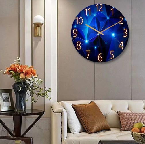 Geometrische Wandklok van Gehard Glas met Stil Quartz Uurwerk – Moderne Wanddecoratie 30 cm