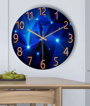 Geometrische Wandklok van Gehard Glas met Stil Quartz Uurwerk – Moderne Wanddecoratie 30 cm