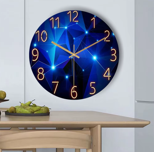 Geometrische Wandklok van Gehard Glas met Stil Quartz Uurwerk – Moderne Wanddecoratie 30 cm