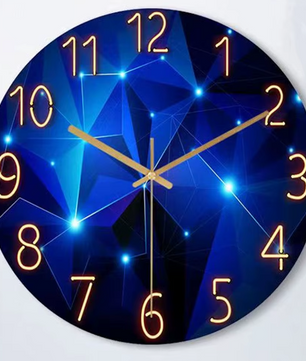 Geometrische Wandklok van Gehard Glas met Stil Quartz Uurwerk – Moderne Wanddecoratie 30 cm