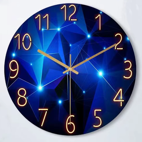 Geometrische Wandklok van Gehard Glas met Stil Quartz Uurwerk – Moderne Wanddecoratie 30 cm