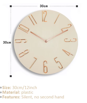Scandinavische Minimalistische Wandklok met Stil Quartz Uurwerk – Moderne Wanddecoratie 30 cm