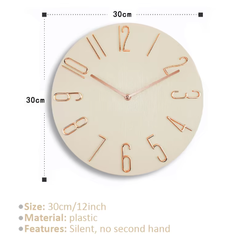 Scandinavische Minimalistische Wandklok met Stil Quartz Uurwerk – Moderne Wanddecoratie 30 cm