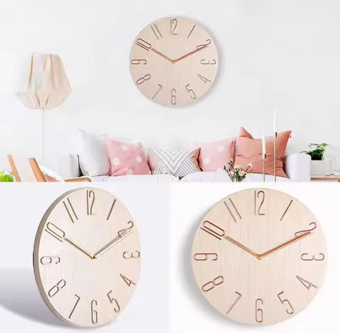 Scandinavische Minimalistische Wandklok met Stil Quartz Uurwerk – Moderne Wanddecoratie 30 cm