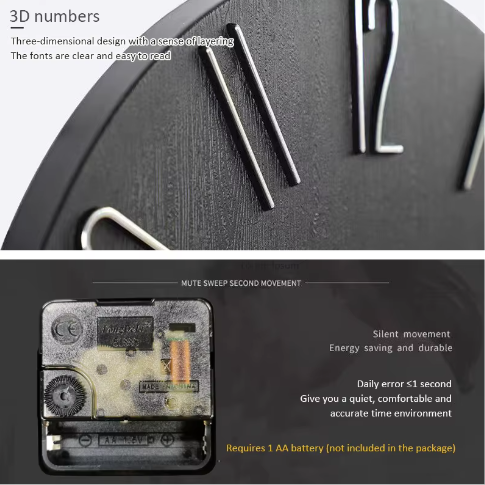 Scandinavische Minimalistische Wandklok met Stil Quartz Uurwerk – Moderne Wanddecoratie 30 cm