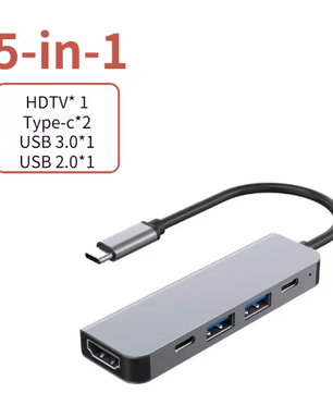 USB-C Hub met 4K HDMI, USB 3.0/2.0 en PD Opladen – Multifunctioneel Type-C Dock
