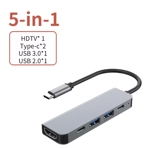 USB-C Hub met 4K HDMI, USB 3.0/2.0 en PD Opladen – Multifunctioneel Type-C Dock