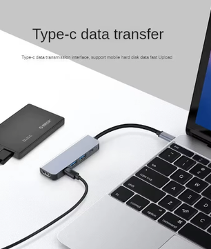 USB-C Hub met 4K HDMI, USB 3.0/2.0 en PD Opladen – Multifunctioneel Type-C Dock