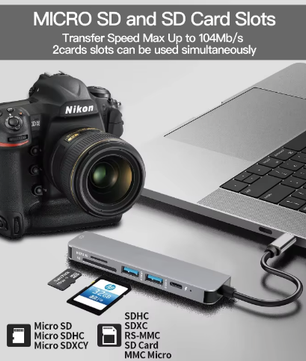 USB-C Hub met 4K HDMI, USB 3.0/2.0 en PD Opladen – Multifunctioneel Type-C Dock