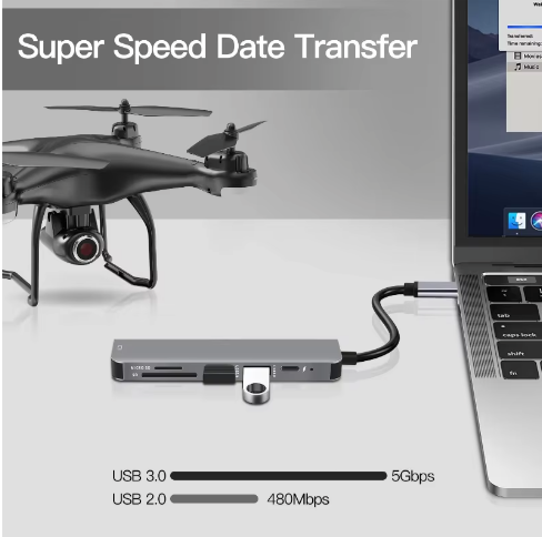 USB-C Hub met 4K HDMI, USB 3.0/2.0 en PD Opladen – Multifunctioneel Type-C Dock