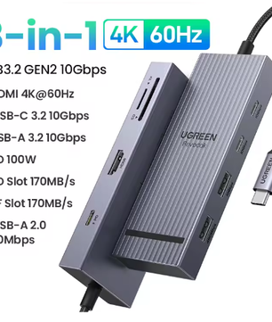 USB-C Hub 10Gbps met 4K 60Hz HDMI en PD Opladen – Multifunctioneel Docking Station