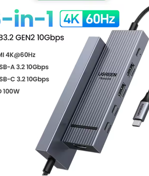 USB-C Hub 10Gbps met 4K 60Hz HDMI en PD Opladen – Multifunctioneel Docking Station
