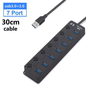 USB 3.0 Hub 7-Poorts met Schakelaars en Voedingsondersteuning – High Speed Splitter 5Gbps