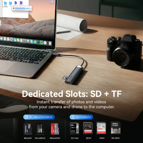 USB-C Hub met 4K HDMI, USB 3.0 en PD 100W – Multifunctionele Adapter met SD en TF Kaartlezer