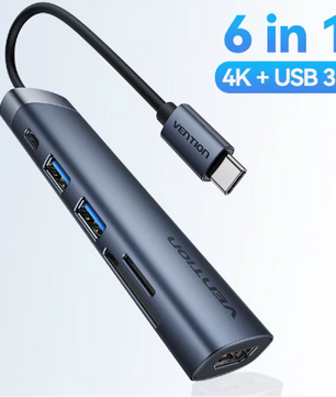 USB-C Hub met 4K HDMI, USB 3.0 en PD 100W – Multifunctionele Adapter met SD en TF Kaartlezer