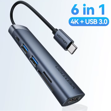 USB-C Hub met 4K HDMI, USB 3.0 en PD 100W – Multifunctionele Adapter met SD en TF Kaartlezer