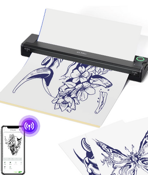 Draadloze Thermische Tattoo Stencilprinter met Transferpapier – Compatibel met Telefoon en PC