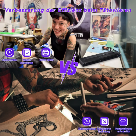 Draadloze Thermische Tattoo Stencilprinter met Transferpapier – Compatibel met Telefoon en PC