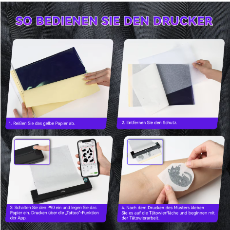 Draadloze Thermische Tattoo Stencilprinter met Transferpapier – Compatibel met Telefoon en PC