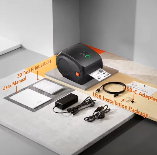 Thermische Labelprinter 300 DPI met Bluetooth en Automatische Labelherkenning – Verzendlabel Printer