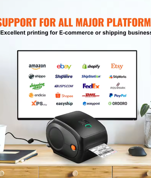 Thermische Labelprinter 300 DPI met Bluetooth en Automatische Labelherkenning – Verzendlabel Printer