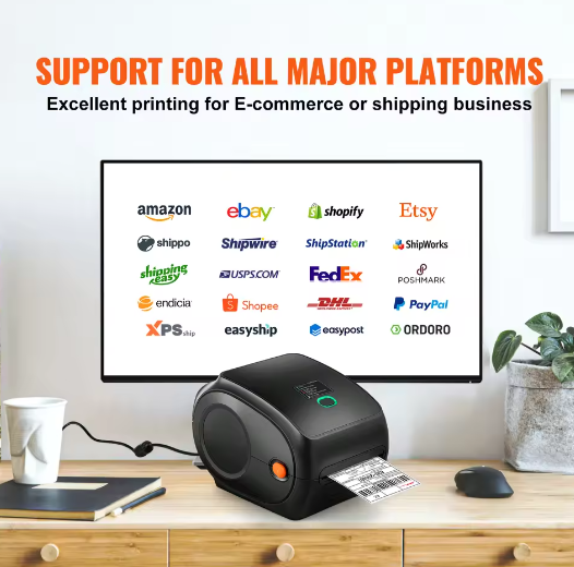 Thermische Labelprinter 300 DPI met Bluetooth en Automatische Labelherkenning – Verzendlabel Printer
