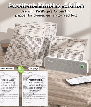 Draagbare Thermische Printer voor Documenten en Labels – Inktloze Mobiele Printer 203 DPI