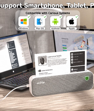 Draagbare Thermische Printer voor Documenten en Labels – Inktloze Mobiele Printer 203 DPI