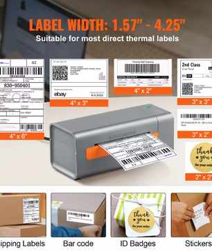 Thermische Verzendlabelprinter met Automatische Labelherkenning – Desktop Labelprinter 203 DPI