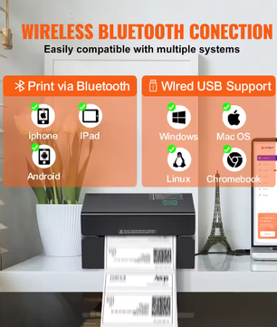 Draagbare Thermische Labelprinter 300 DPI met Bluetooth en Automatische Labeldetectie