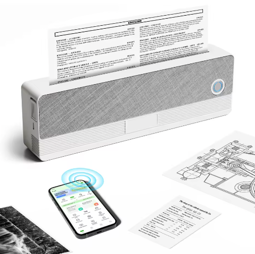 Draagbare Draadloze Thermische Printer – Inktloze Mobiele Printer voor Documenten en Notities