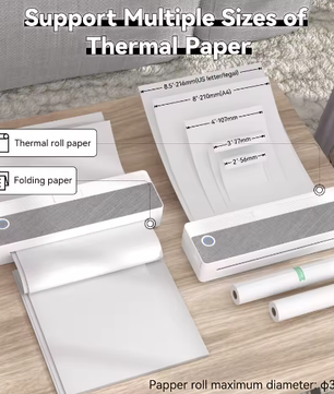 Draagbare Draadloze Thermische Printer – Inktloze Mobiele Printer voor Documenten en Notities