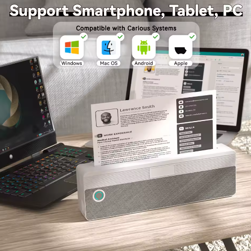 Draagbare Draadloze Thermische Printer – Inktloze Mobiele Printer voor Documenten en Notities