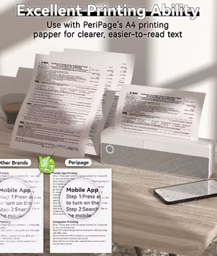 Draagbare Draadloze Thermische Printer – Inktloze Mobiele Printer voor Documenten en Notities