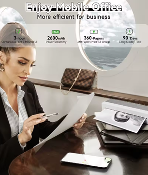 Draagbare Draadloze Thermische Printer – Inktloze Mobiele Printer voor Documenten en Notities