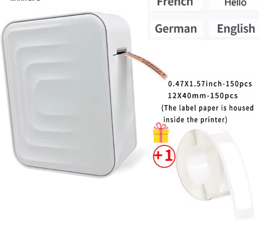 Draagbare Mini Bluetooth Stickerprinter – Inktloze Thermische Labelprinter voor Labels en Organisatie