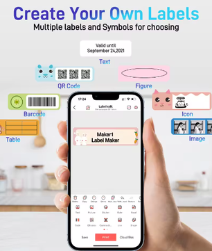 Draagbare Mini Bluetooth Stickerprinter – Inktloze Thermische Labelprinter voor Labels en Organisatie