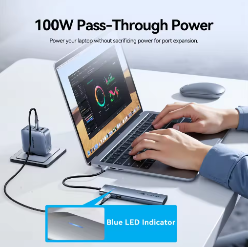 USB-C Hub 7-in-1 met 4K 60Hz HDMI, USB 3.0, SD/TF en PD 100W – Multifunctioneel Docking Station