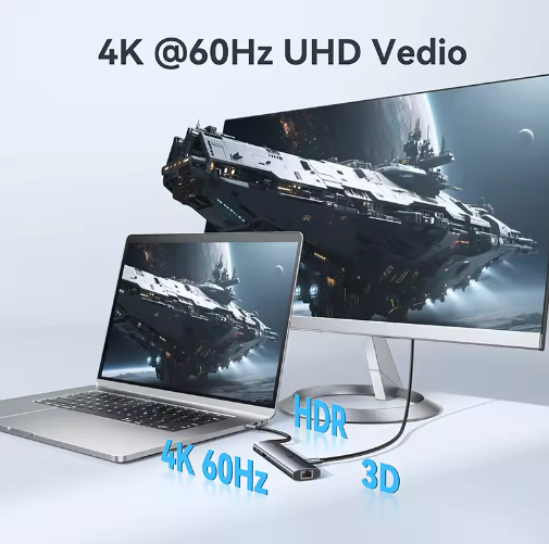 USB-C Hub 7-in-1 met 4K 60Hz HDMI, USB 3.0, SD/TF en PD 100W – Multifunctioneel Docking Station