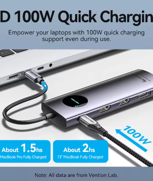 10-in-1 USB-C Hub met 4K 60Hz HDMI, DisplayPort, RJ45 en PD 100W – Multifunctioneel Docking Station