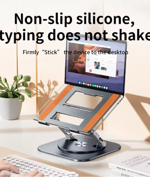 360° Draaibare Laptopstandaard Aluminium – Verstelbare Bureauverhoger voor Notebook