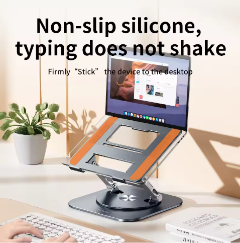 360° Draaibare Laptopstandaard Aluminium – Verstelbare Bureauverhoger voor Notebook