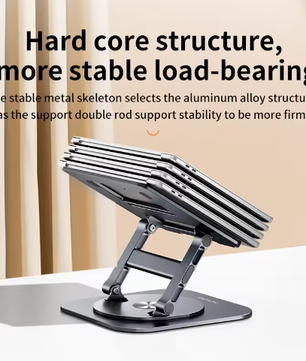 360° Draaibare Laptopstandaard Aluminium – Verstelbare Bureauverhoger voor Notebook