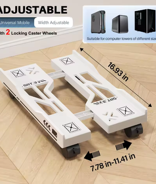 Verstelbare PC Torenstandaard met Wielen – Mobiele CPU Houder voor Onder Bureau