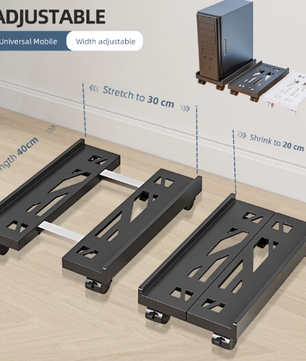 Verstelbare PC Torenstandaard met Wielen – Mobiele CPU Houder voor Onder Bureau