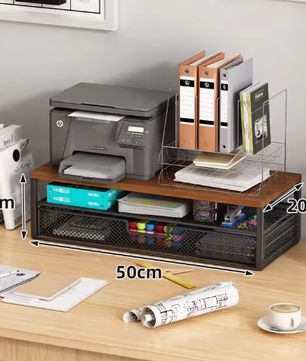 2-Laags Monitor Standaard met Lade – Bureau Organizer en Computer Verhoger