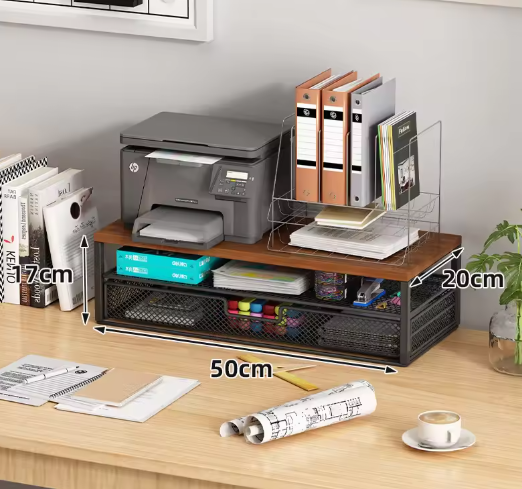 2-Laags Monitor Standaard met Lade – Bureau Organizer en Computer Verhoger
