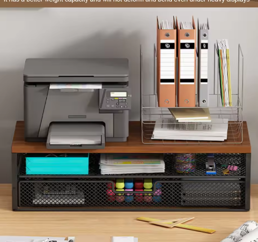 2-Laags Monitor Standaard met Lade – Bureau Organizer en Computer Verhoger