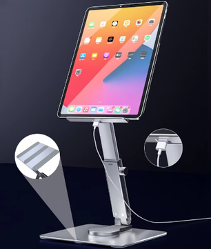 360° Roterende Aluminium Tabletstandaard – Opvouwbaar en Verstelbaar Bureauhouder