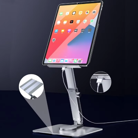 360° Roterende Aluminium Tabletstandaard – Opvouwbaar en Verstelbaar Bureauhouder